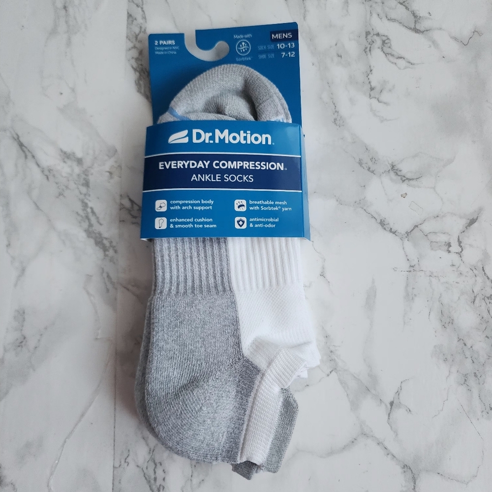 Dr. Motion Ankle Socks 6 Pairs Compression Socks Size Socks 10-13 Shoe 7-12 - Picture 8 of 11